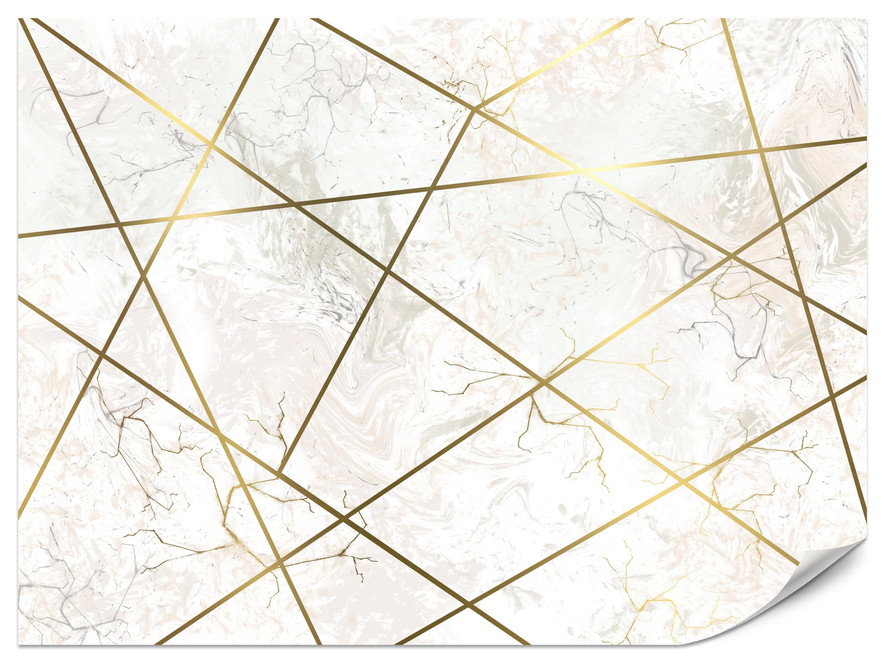 FOTOTAPETE Marmor Linien Abstraktion 250x175 - Gelb/Beige, Papier (250/175cm) - Muralo
