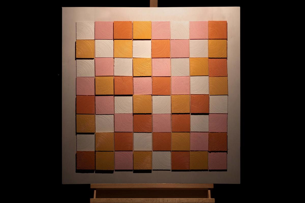 HOLZBILD Bunt 80/80 cm - Multicolor, Holz (5.57/80cm) - KUNSTLOFT