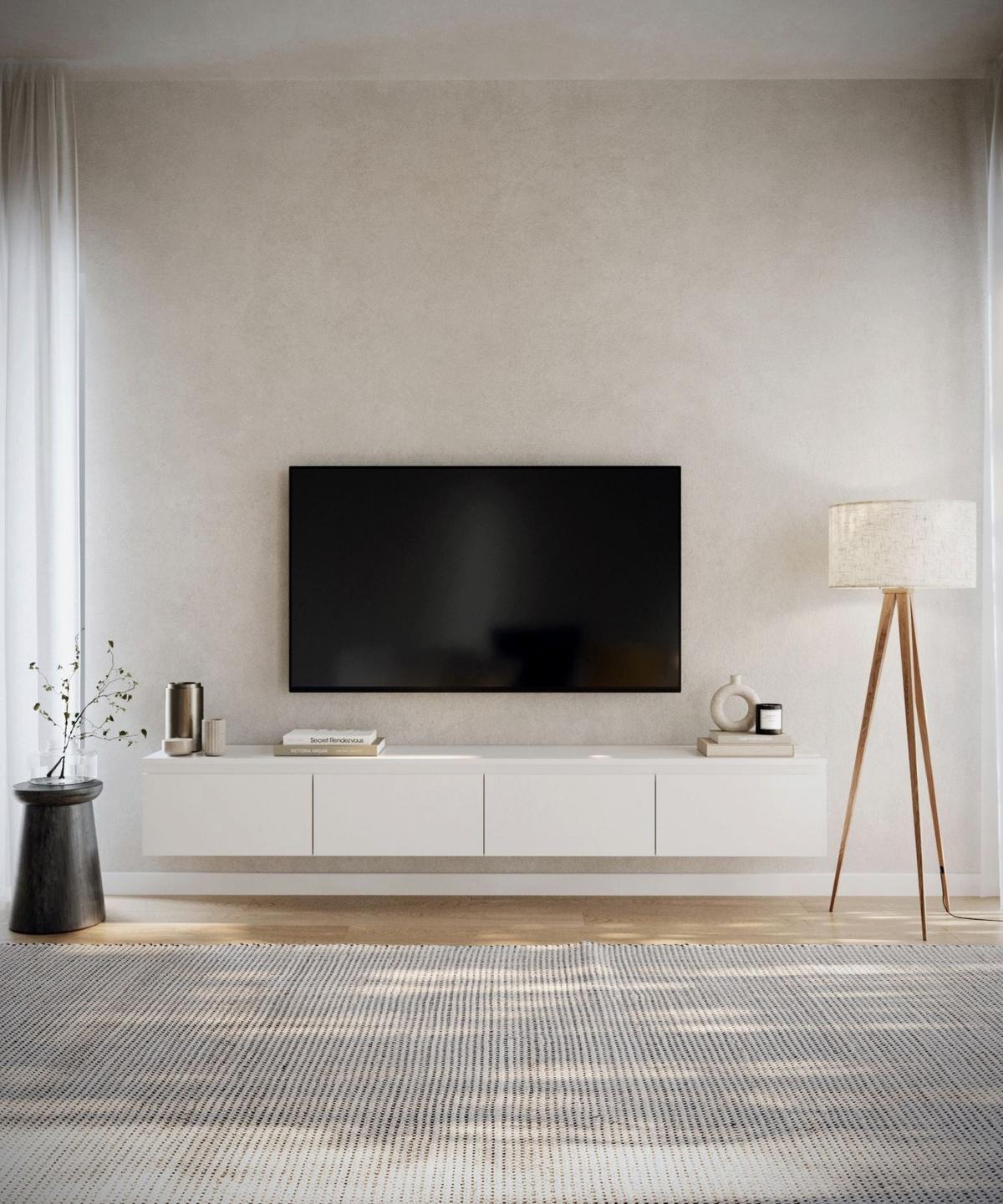 TV-LOWBOARD Bemmi Weiß 200 cm - Weiß, Holzwerkstoff (200/28.4/31.8cm) - Selsey