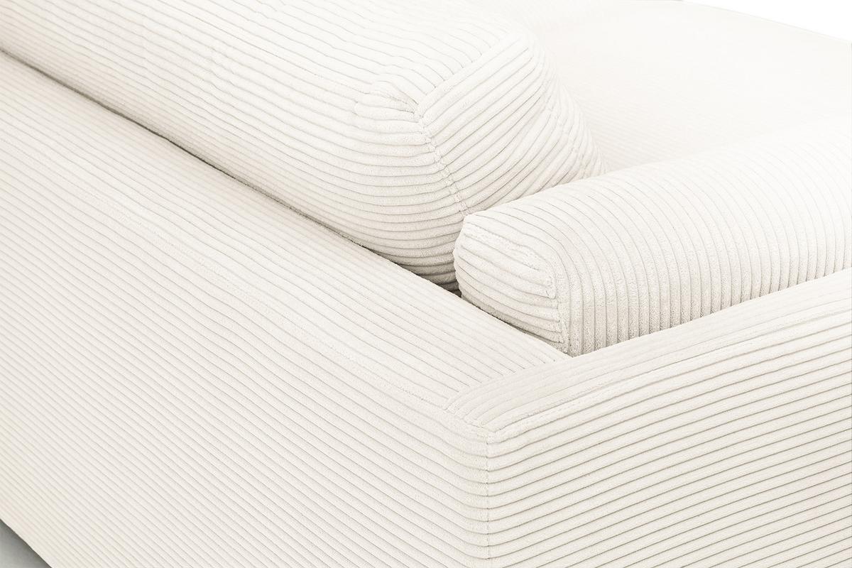 BIG SOFA RAINA Cremeweiß Cord - Creme/Schwarz, Kunststoff/Textil (294/85/150cm) - KAWOLA
