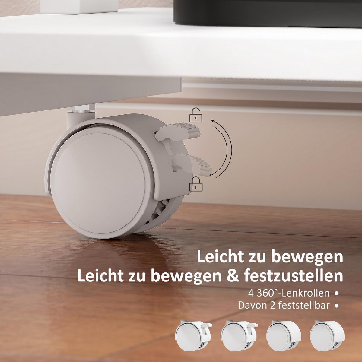 SCHREIBTISCH Spanplatte Metall Weiß - Weiß, Holzwerkstoff/Metall (56/51/79cm) - HOMCOM