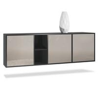 SIDEBOARD Cuba Türen in Sandgrau Hochglanz - Sandfarben, Holzwerkstoff (182/53/35cm) - Vladon