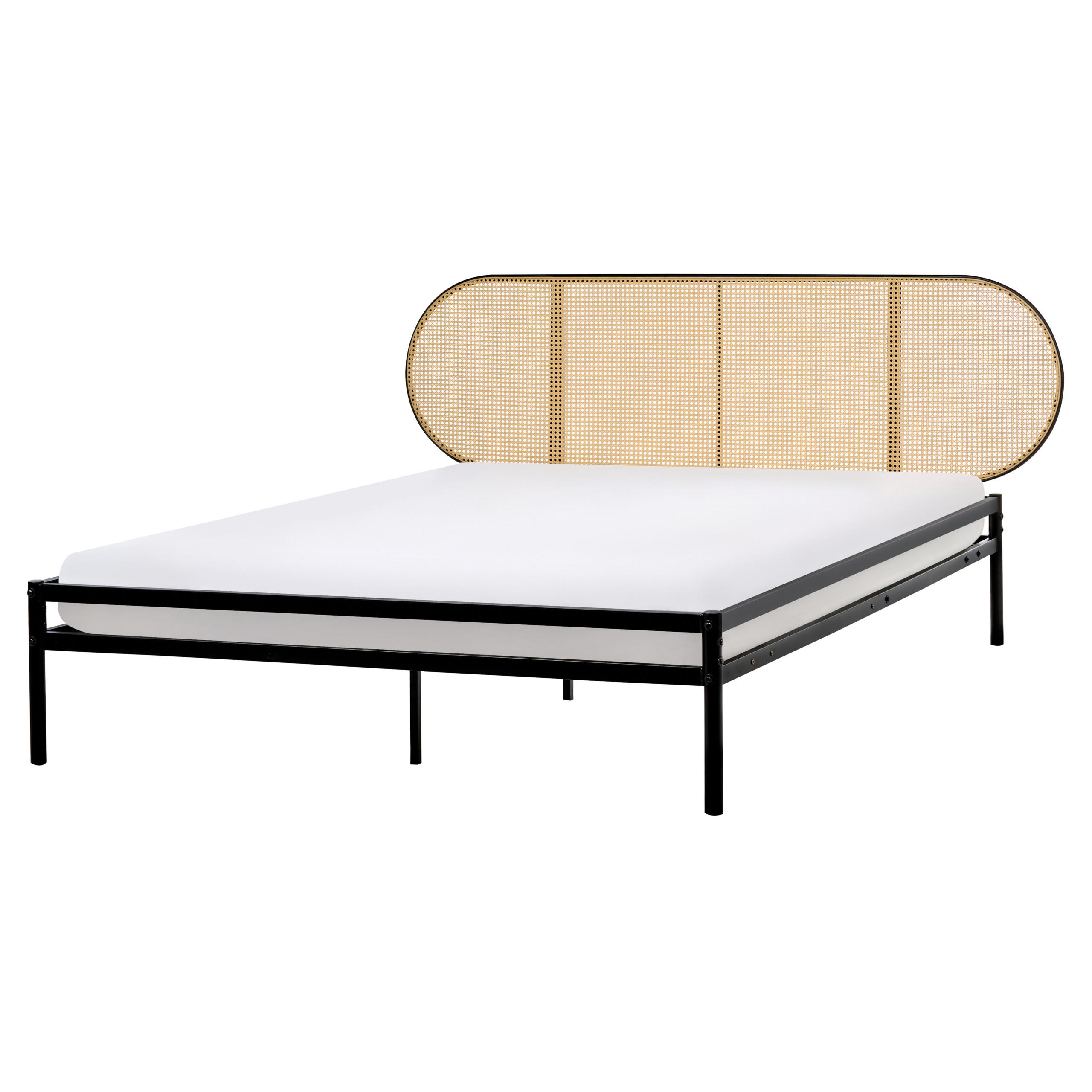 BETT mit Lattenrost 160/200 cm Eisen Hellbraun Boulin - Hellbraun, Metall (160/200cm) - Beliani