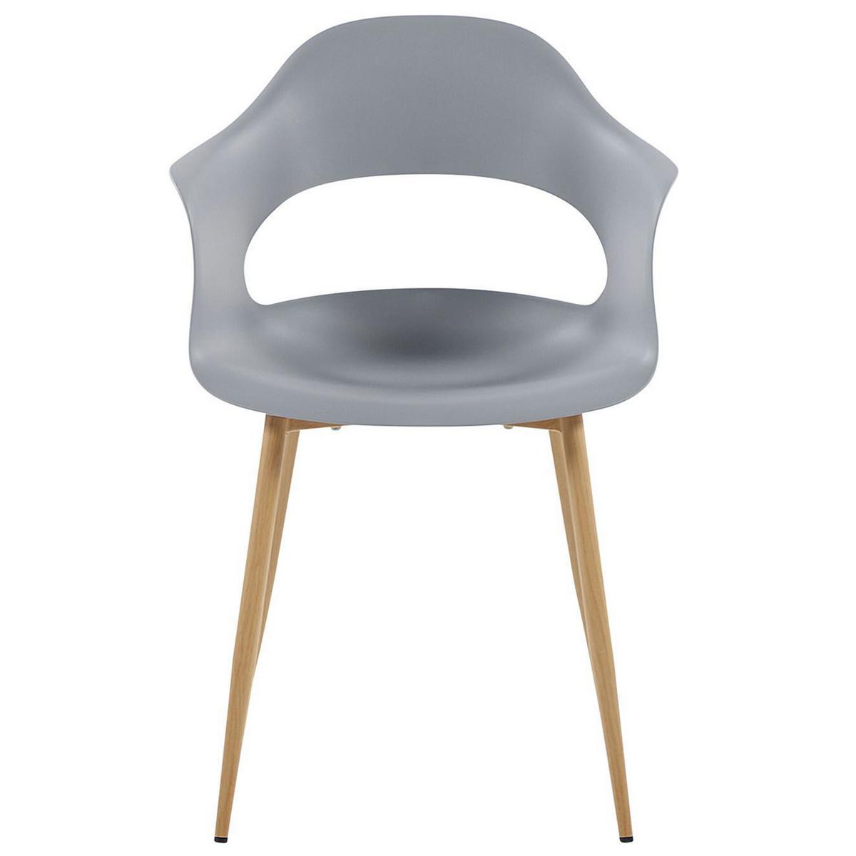 ESSZIMMERSTUHL 2er-Set Kunststoff Grau Utica - Grau, Kunststoff/Metall (54/81/47cm) - Beliani