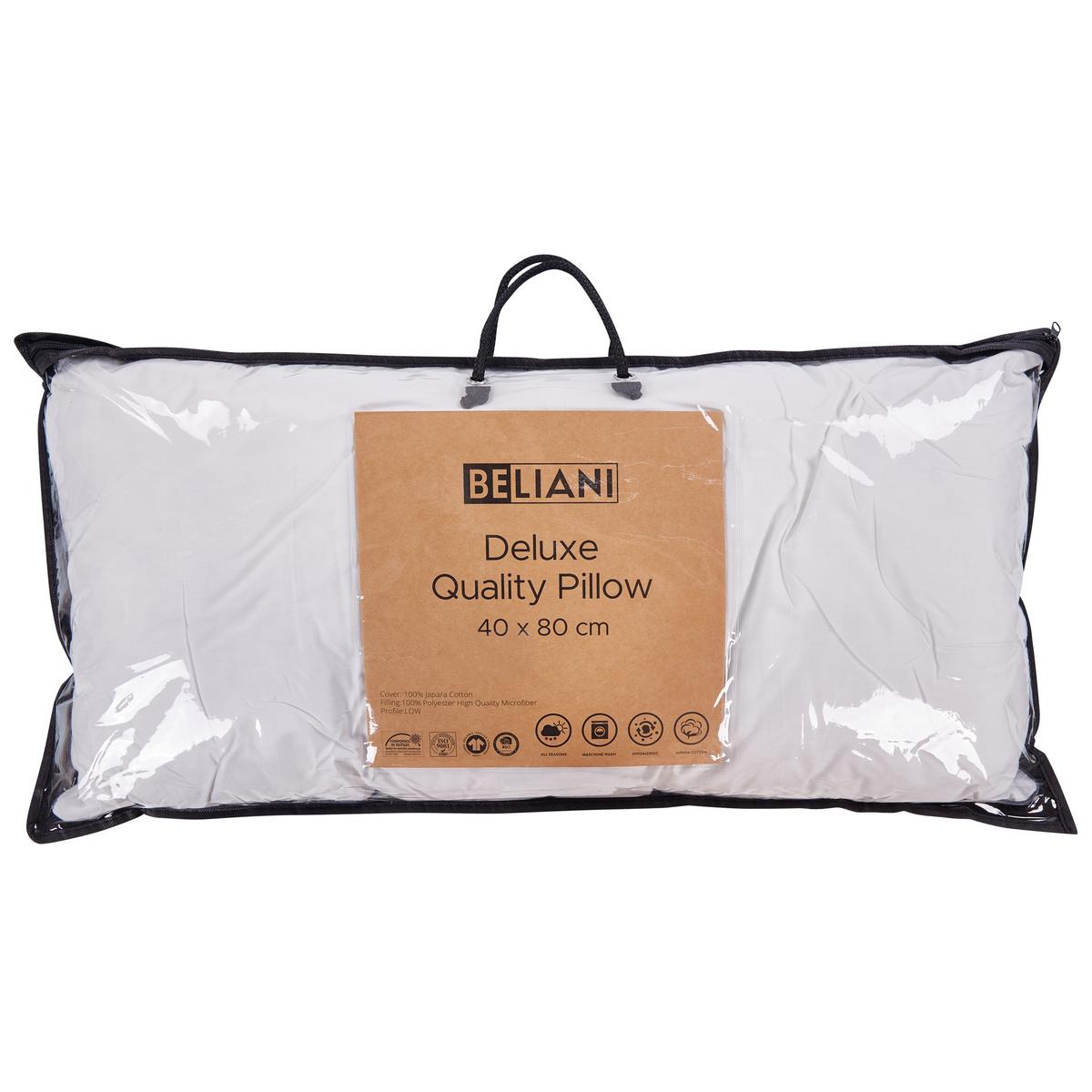 KOPFKISSEN Weiß 80/40 cm Pelister - Weiß, Naturmaterialien (80/40cm) - Beliani