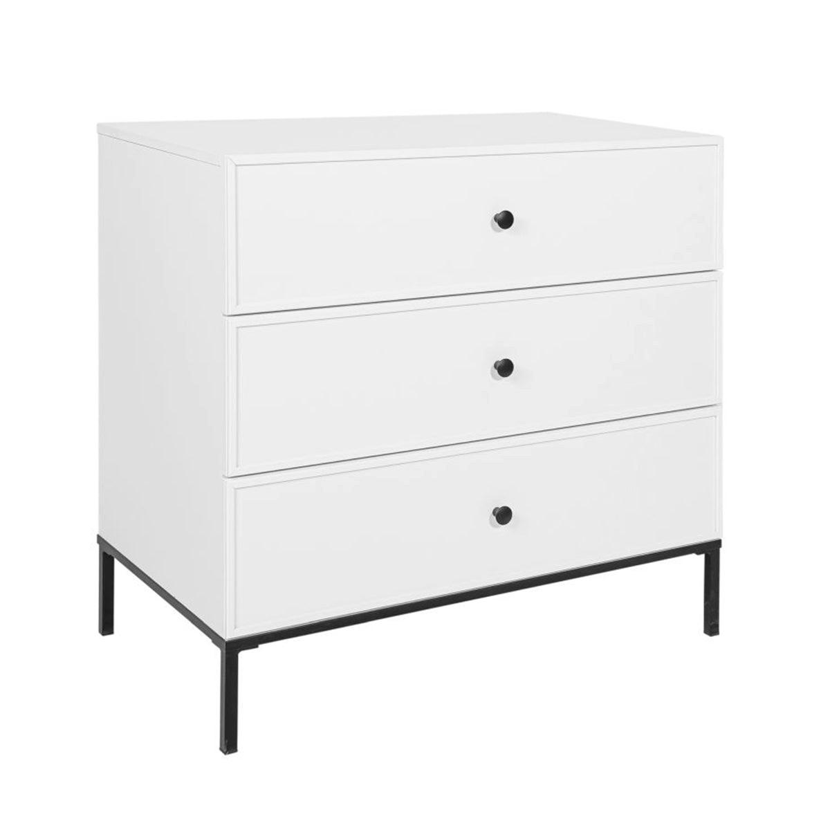 BABYZIMMER 2-teilig Lumi Weiß und Schwarz - Weiß, Holzwerkstoff (144/86.5/74.5cm) - Petits-meubles