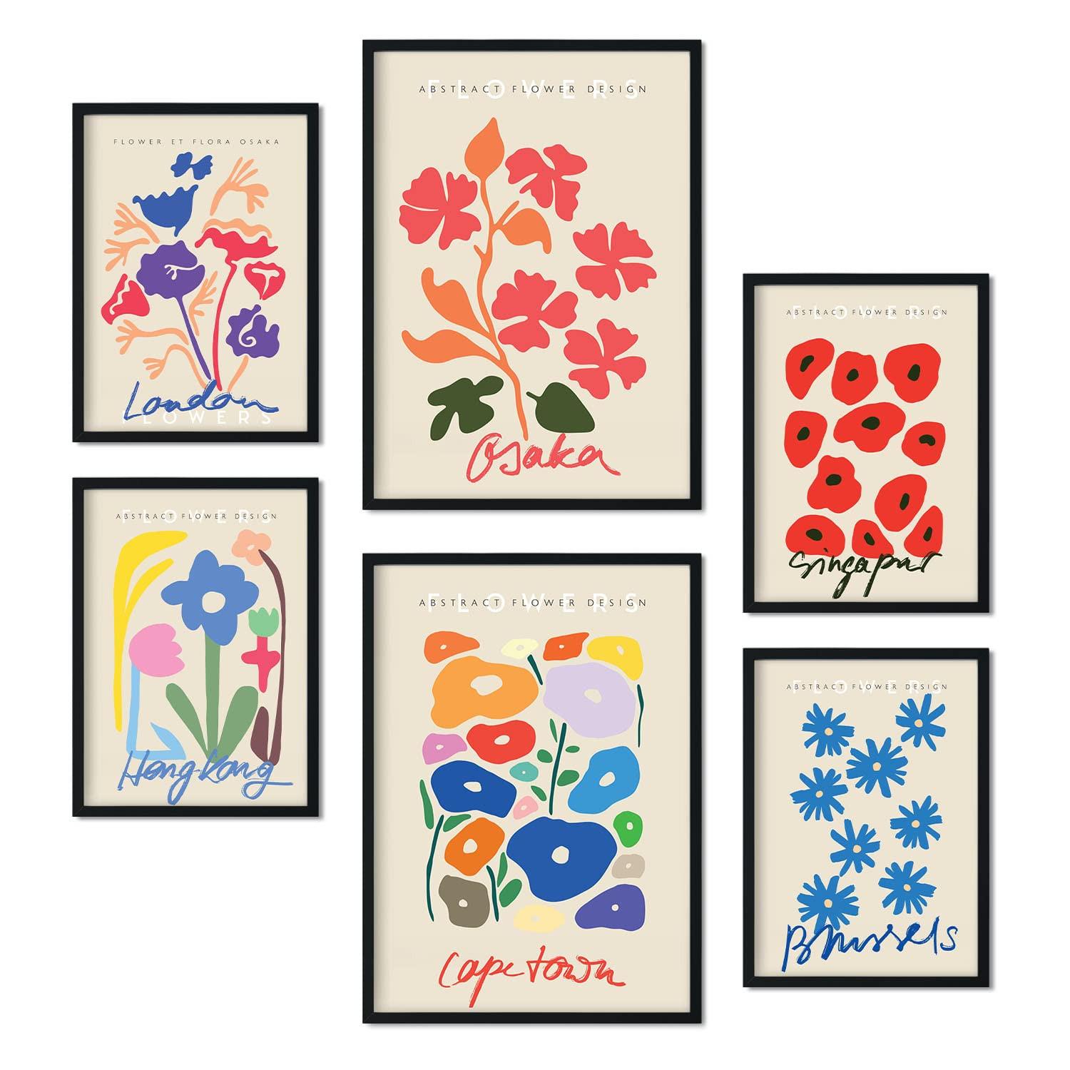 POSTER Set Mit 6 Blumen Sammlung A3 & A4 Rahmenlos - Klar, Papier (29/3cm) - Nacnic