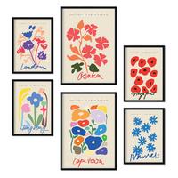 POSTER Set Mit 6 Blumen Sammlung A3 & A4 Rahmenlos - Klar, Papier (29/3cm) - Nacnic