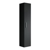 BADEZIMMERSCHRANK Pluto mit 1 Tür Schwarz Matt - 30 x 30 x 150 cm - Schwarz, Holz (30/150/30cm) - Badplaats