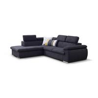 ECKSOFA SACRO Braun Plüsch-Stoff mit Schlaffunktion - Braun, Holz (271/221cm) - MASSENO