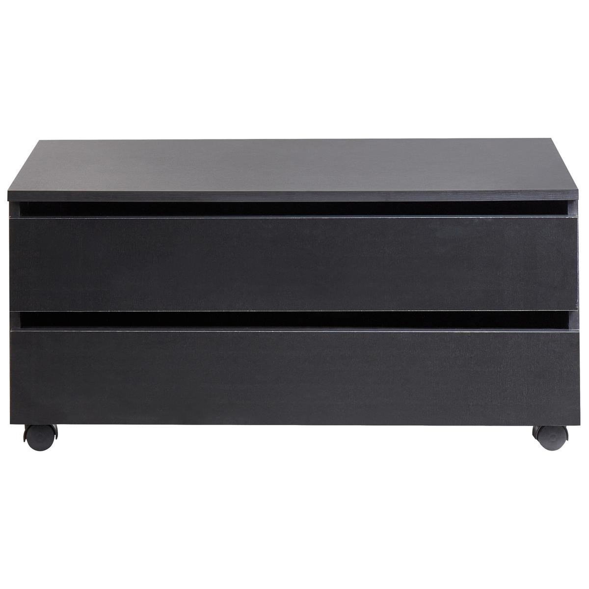 BADEZIMMERSCHRANK mit Rädern 80 cm Schwarz Teresina - Schwarz, Holzwerkstoff (80/38/39cm) - Beliani