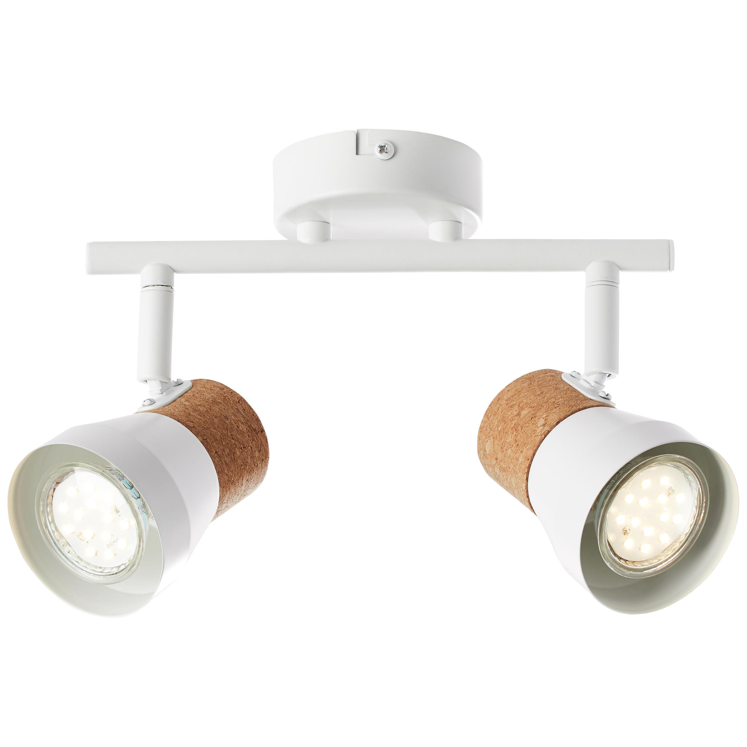 LED SPOT Moka Weiß matt/Braun 8/30/16 cm - Multicolor, Naturmaterialien (8/30/16cm) - Brilliant