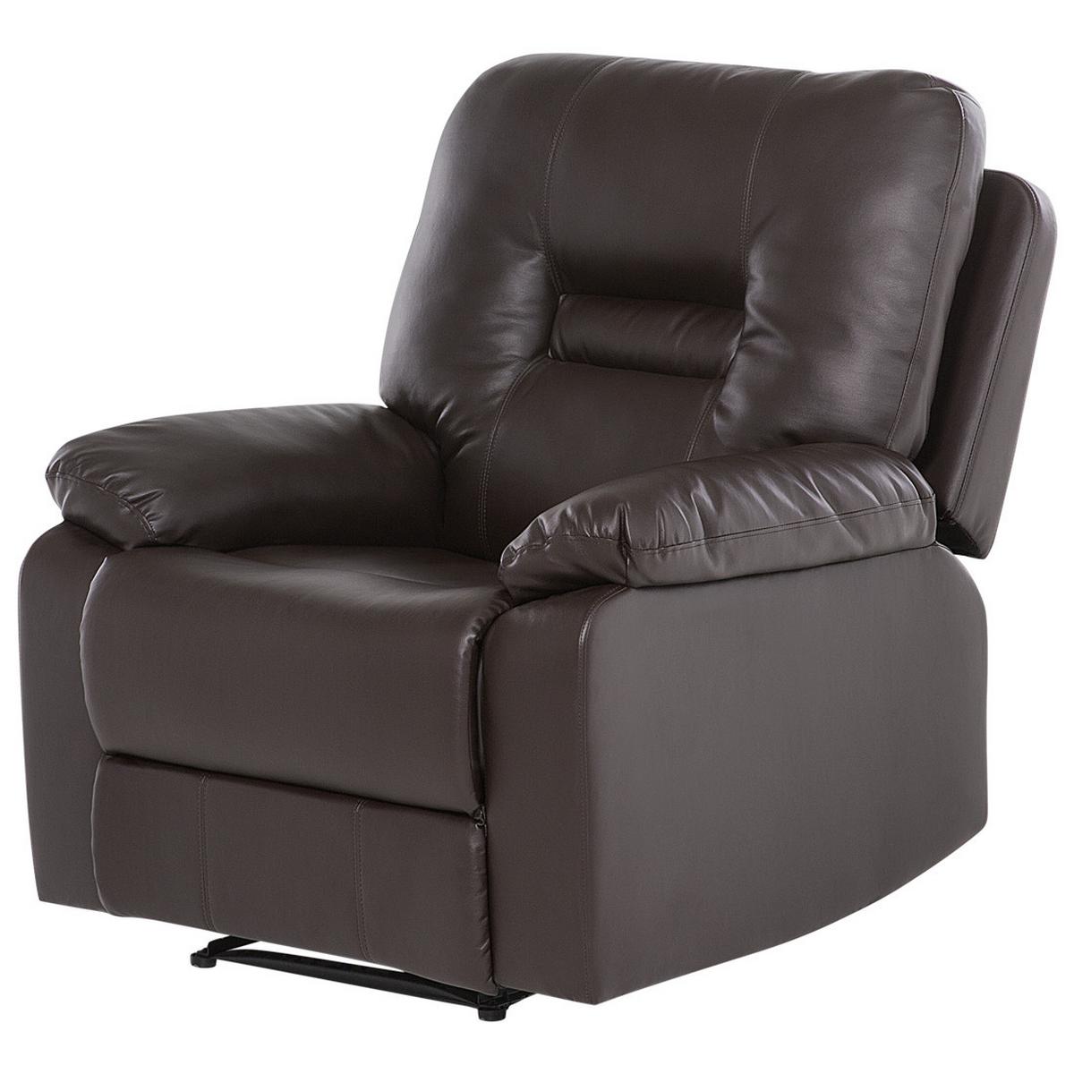 SESSEL Kunstleder braun verstellbar Bergen - Braun, Kunststoff (85/101/74cm) - Beliani