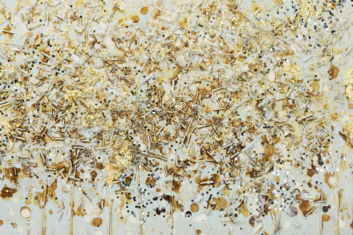 ACRYLBILD HANDGEMALT 100/75 cm - Goldfarben/Kupferfarben, Holz/Textil (100/75cm) - KUNSTLOFT