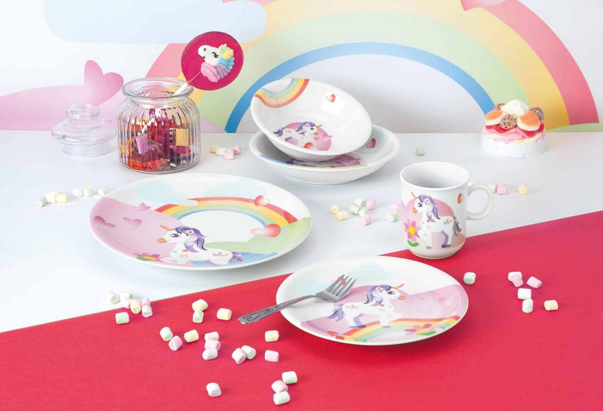 KINDERGESCHIRR SET Compact Mein kleines Einhorn bunt 5-tlg. - Multicolor, Keramik (2/2/2cm) - Seltmann Weiden