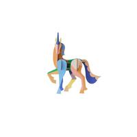 DEKOFIGUR Leuchts Einhorn 4.3/17.6 cm - Multicolor, Wellpappe (4.3/17.6/16cm) - Studio Roof