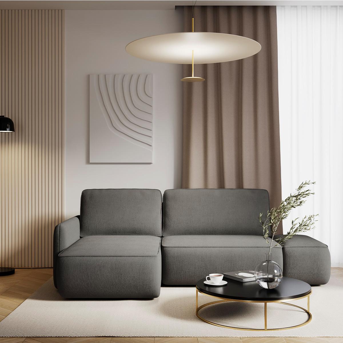 ECKSOFA Alessio 3 Sitzplätze Grau - Grau, Holz (229/148cm) - Petits-meubles
