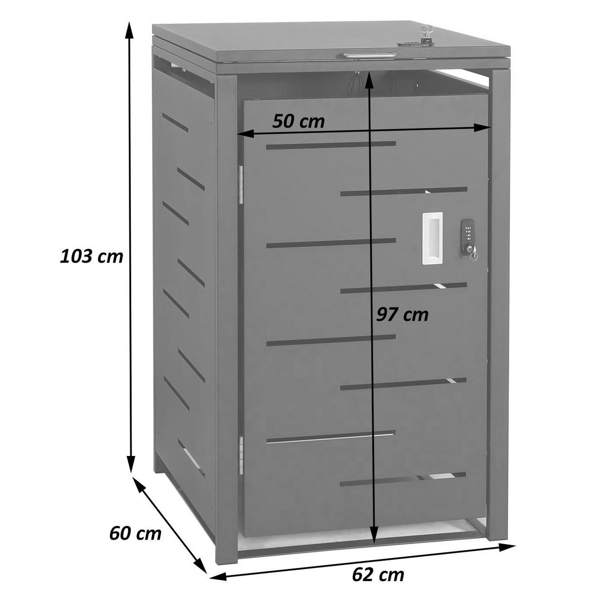 MÜLLTONNENVERKLEIDUNG 1ER Anthrazit - Anthrazit, Metall (60/103/62cm) - MCW