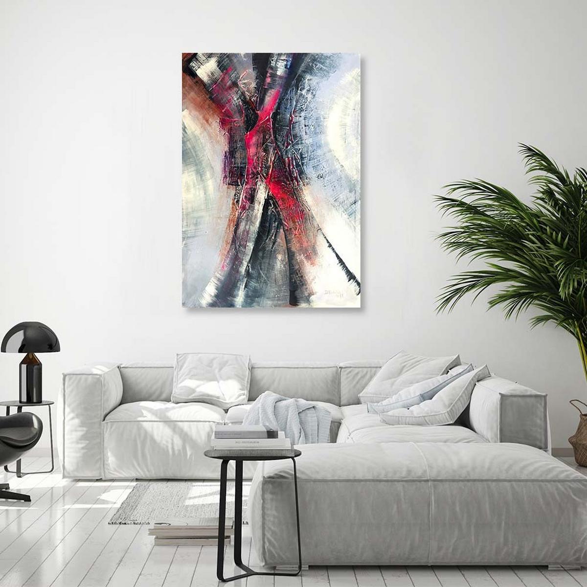 LEINWANDBILD Westlich über der Stadt 80x120cm - Grau, Textil (80/120cm) - Feeby