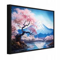 BILDER mit Rahmen Vulkan Fidschi Blau 120x80 cm - Multicolor, Holzwerkstoff (120/80cm) - Wallarena