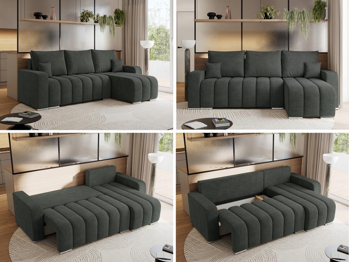 ECKSOFA KIRASSO L Dunkelgrau Stukture - Dunkelgrau/Grau, Textil (245/147cm) - MKS