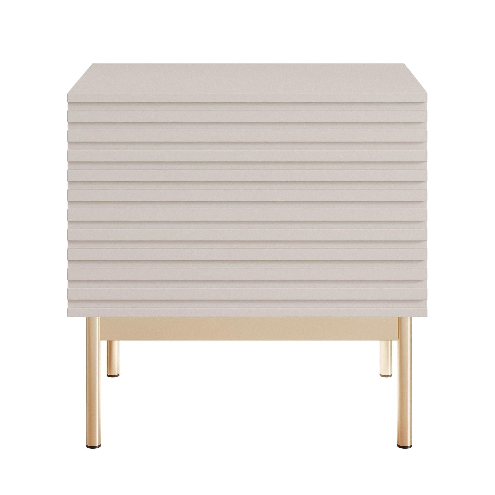 NACHTTISCH Linearis Kaschmirgrau 46 cm - Taupe/Kaschmir, Holzwerkstoff (35.9/45.4/31.6cm) - Selsey