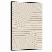 LEINWAND Bilder mit Rahmen - Muster - Abstrakt - Weiß - 60x90 - Beige, Textil (60/90cm) - MuchoWow