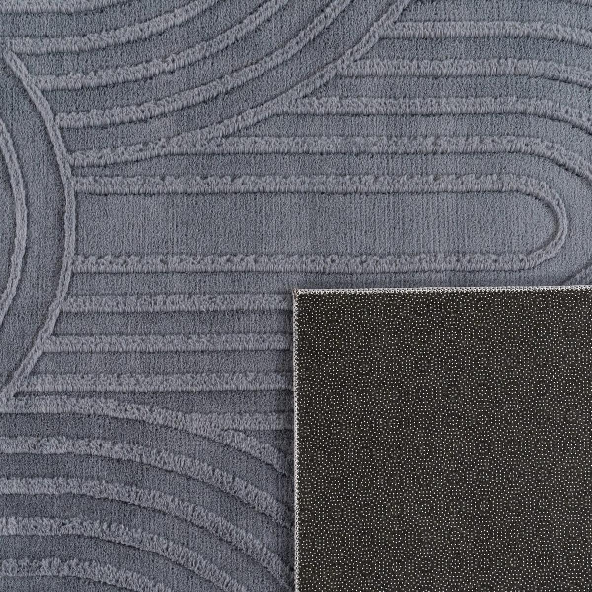 KURZFLORTEPPICH, mit Struktur, aus Polyester, Anthrazit, 80 x 150 cm - Anthrazit, Textil (150/80cm) - KADIMA DESIGN