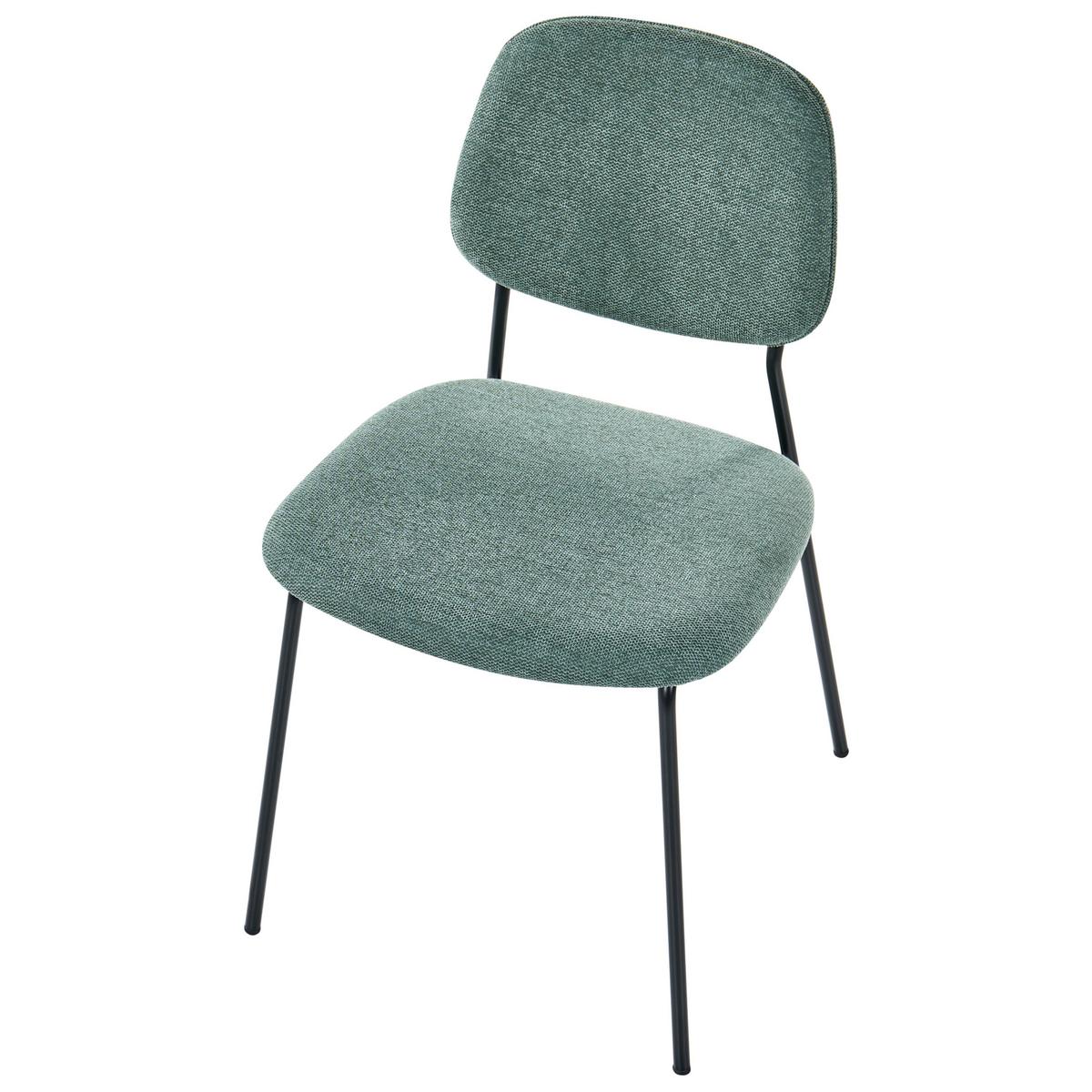 ESSZIMMERSTUHL 4er-Set Stoff Grün Riley - Grün, Textil (48/83/52cm) - Beliani