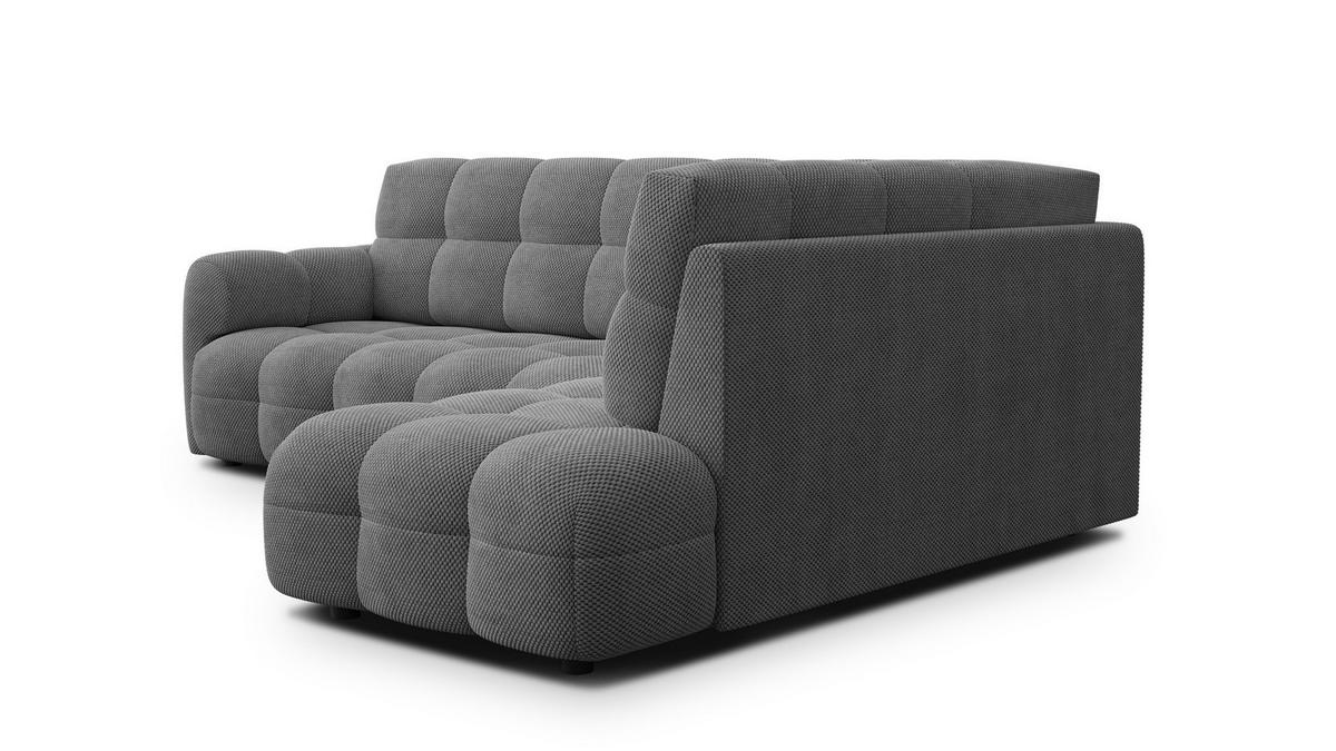 ECKSOFA MELLOW 5-Sitzer, grau - Schwarz/Grau, Holz/Textil (283/191cm) - Wozimo