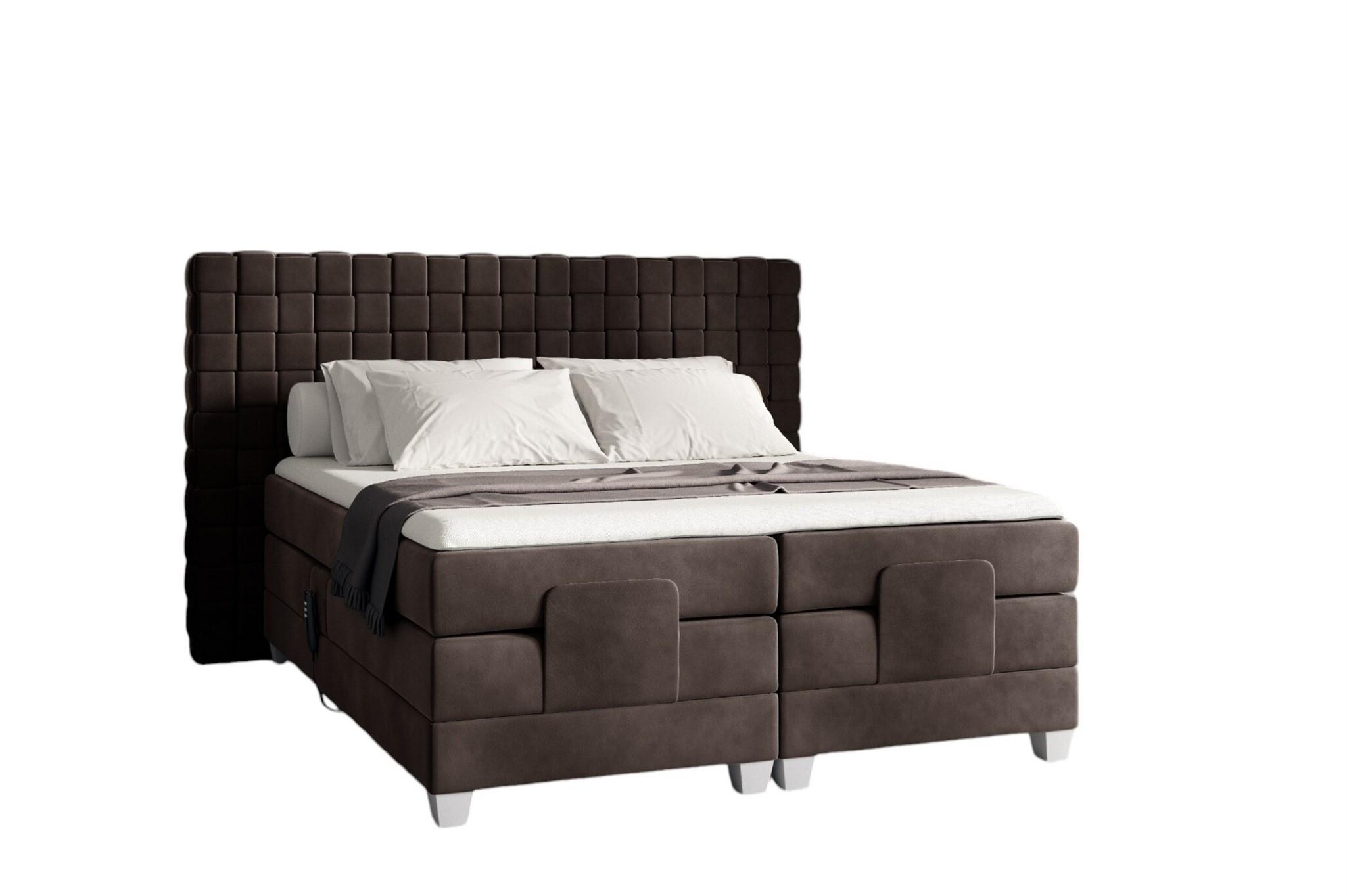 BOXSPRINGBETT Elektrisch Vidal - Dunkelbraun, Holzwerkstoff/Textil (200/200cm) - Fun Möbel