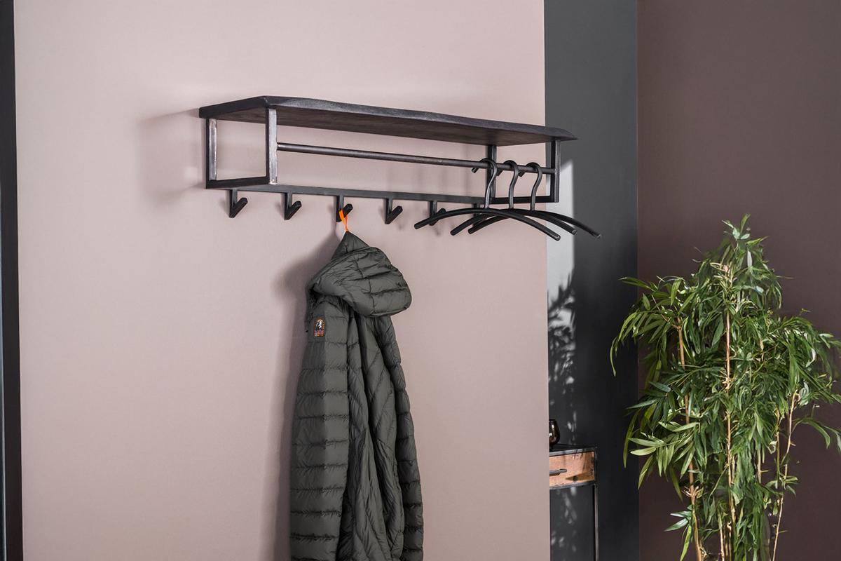 GARDEROBE ADORA Schwarz Akazie - Schwarz, Metall (100/27/30cm) - KAWOLA