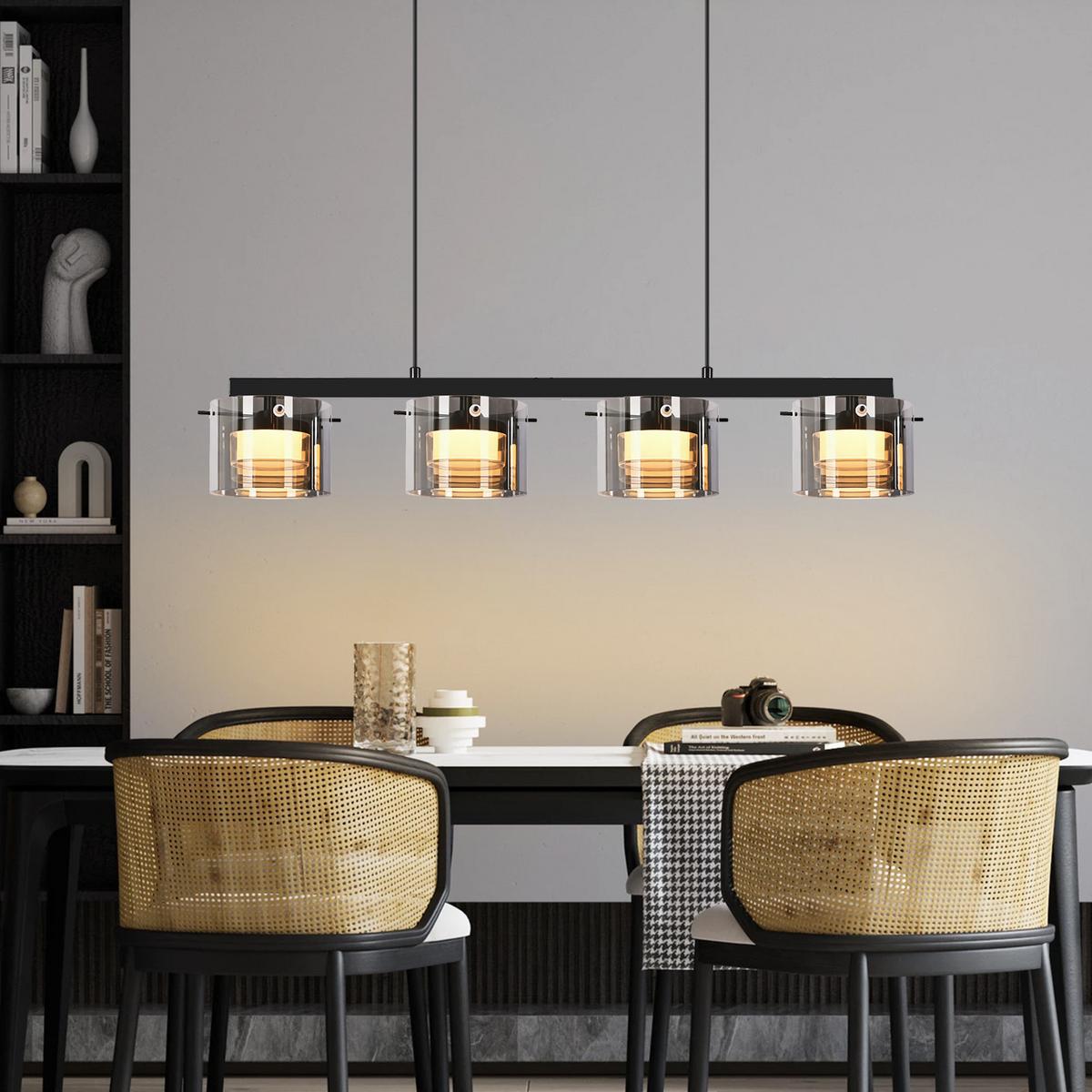 PENDELLEUCHTE Averon 72/12/157 cm - Schwarz, Glas/Metall (72/12/157cm) - ZMH