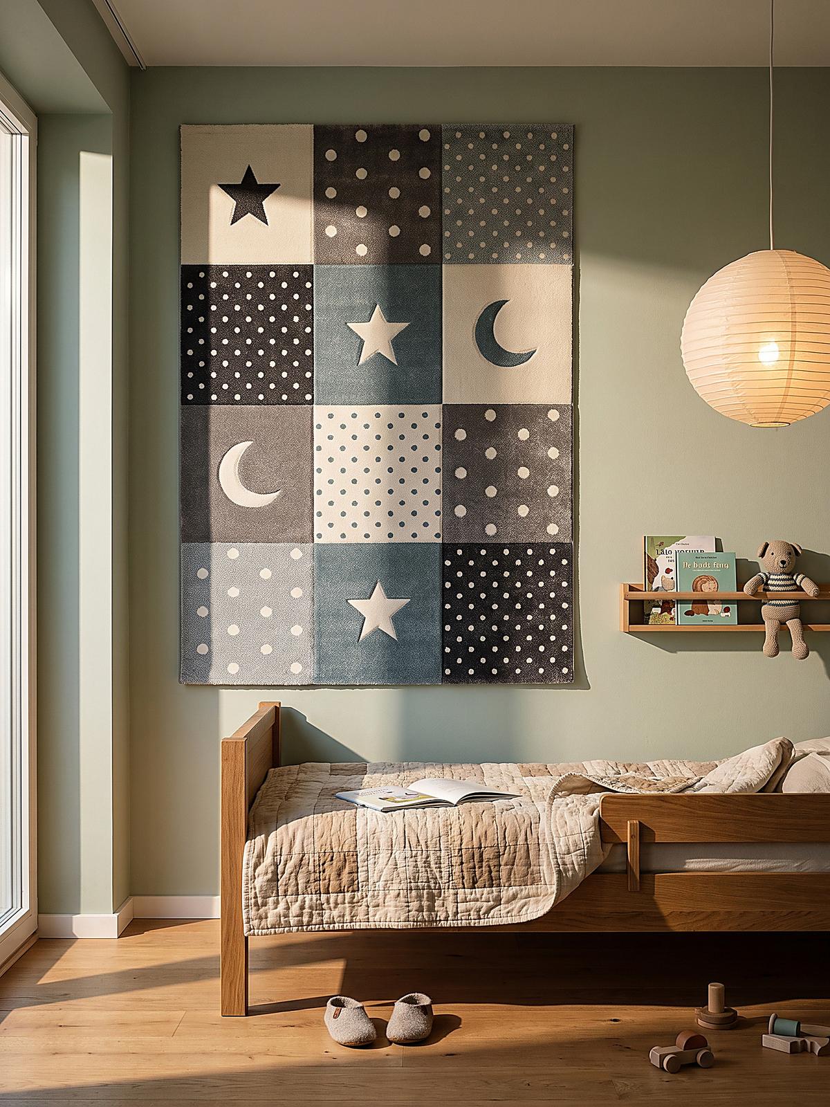 KINDERTEPPICH Kurzflor Sterne IDRO Polypropylen Blau 160 x 230 cm - Blau, Textil (160/230cm) - KADIMA DESIGN