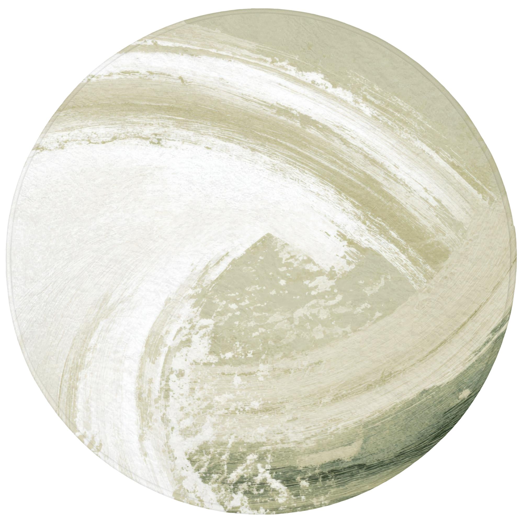 BADEMATTE Abstrakt - Pinselstriche - Wellen - Grün Badvorleger 70x70 cm - Mintgrün, Textil (70/70cm) - OnlyWow