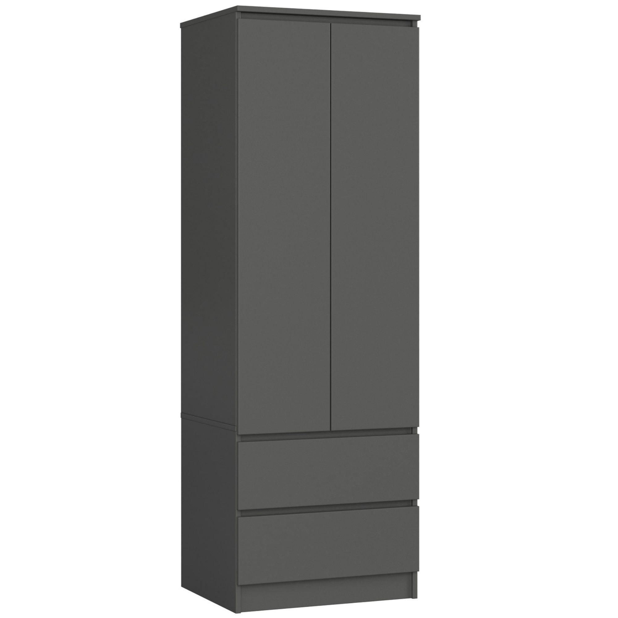 KLEIDERSCHRANK Graphit Grau 180/60/51 - Graphitfarben, Holzwerkstoff (60/180/51cm) - RAUMHIRSCH FURNITURE