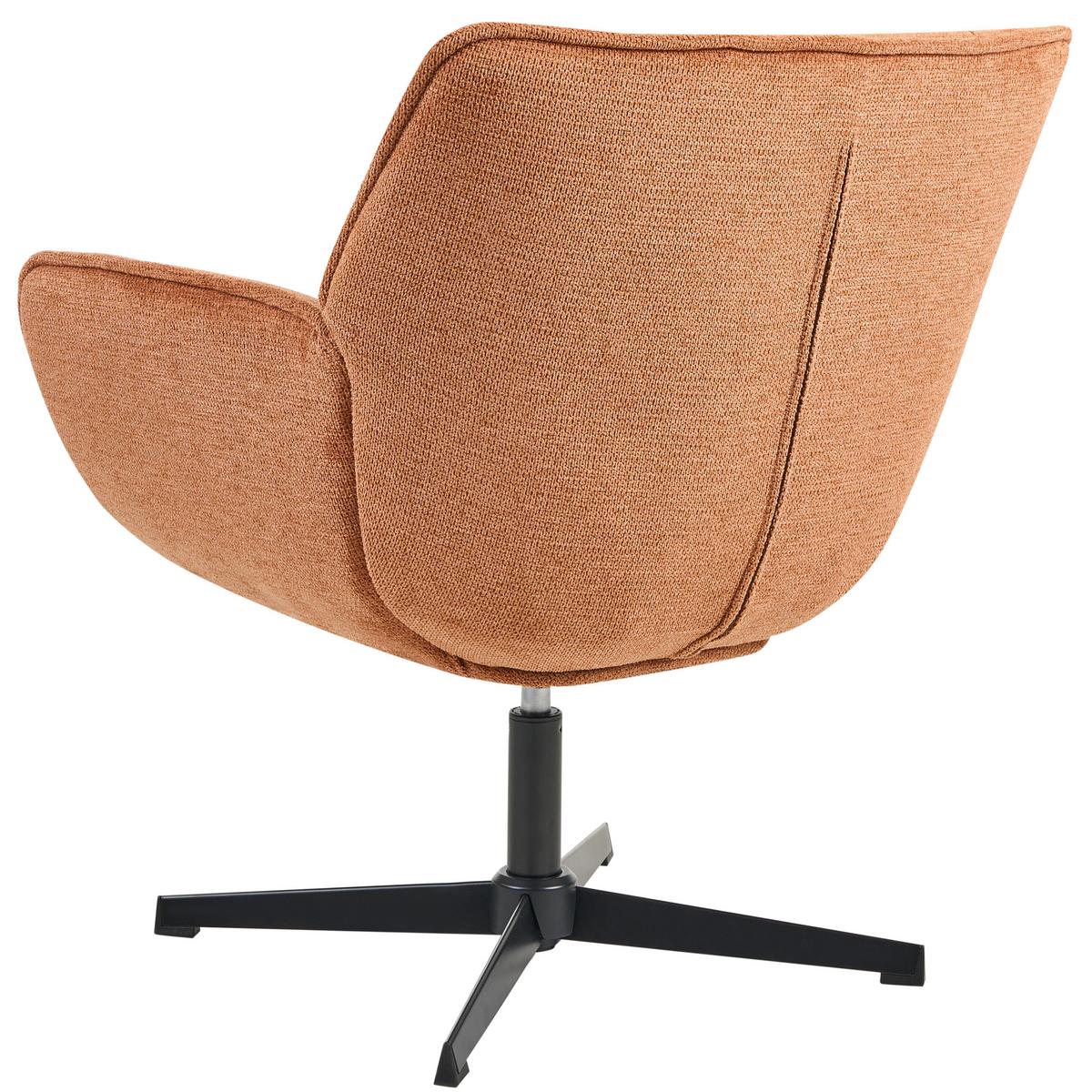 DREHSESSEL Stoff Orange Auma - Orange, Textil (71/85/78cm) - Beliani