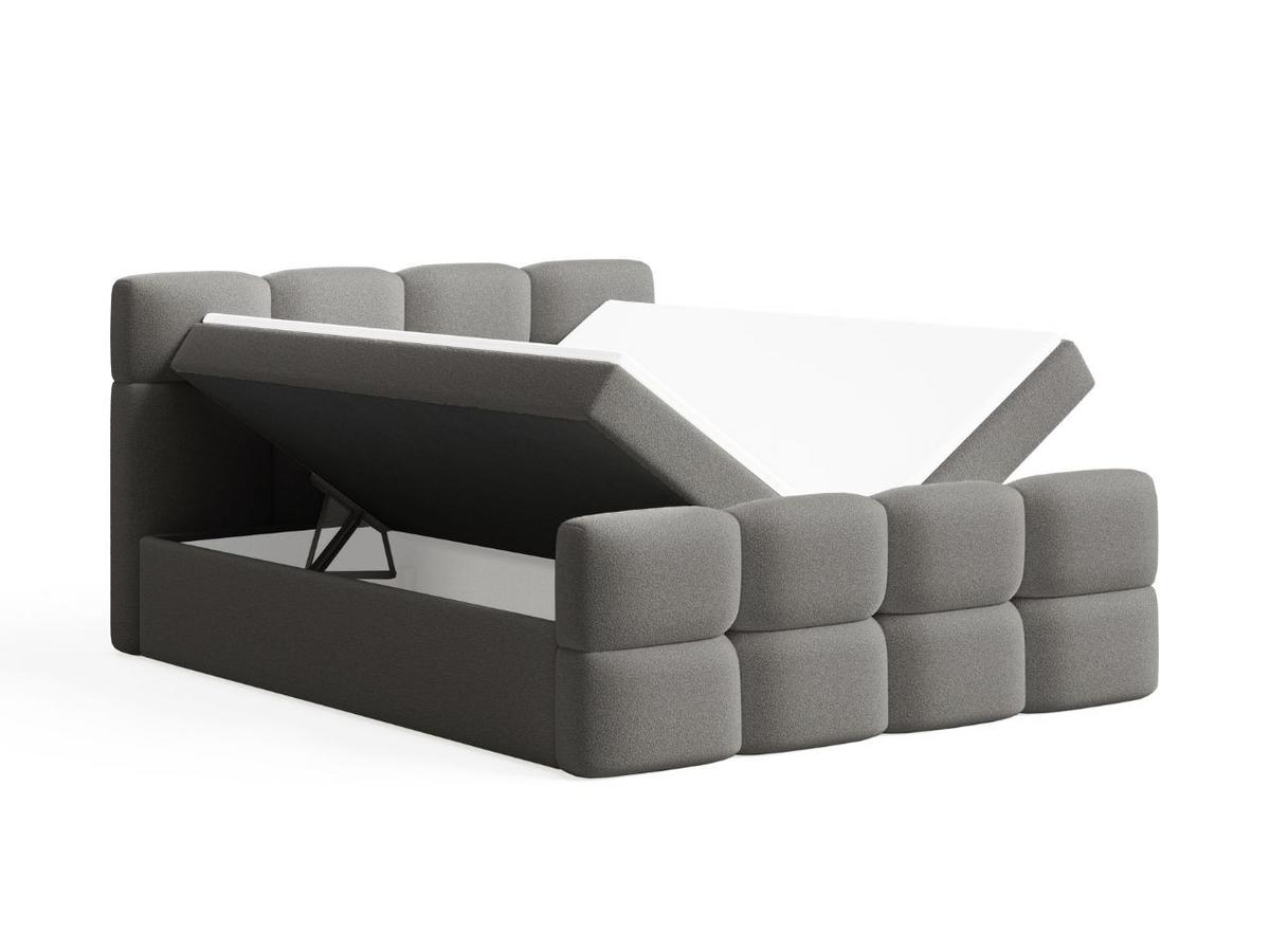 BOXBETT Rivon 140x200 Bouclé-Stoff Grau - Grau, Holz/Textil (140/200cm) - Graingold