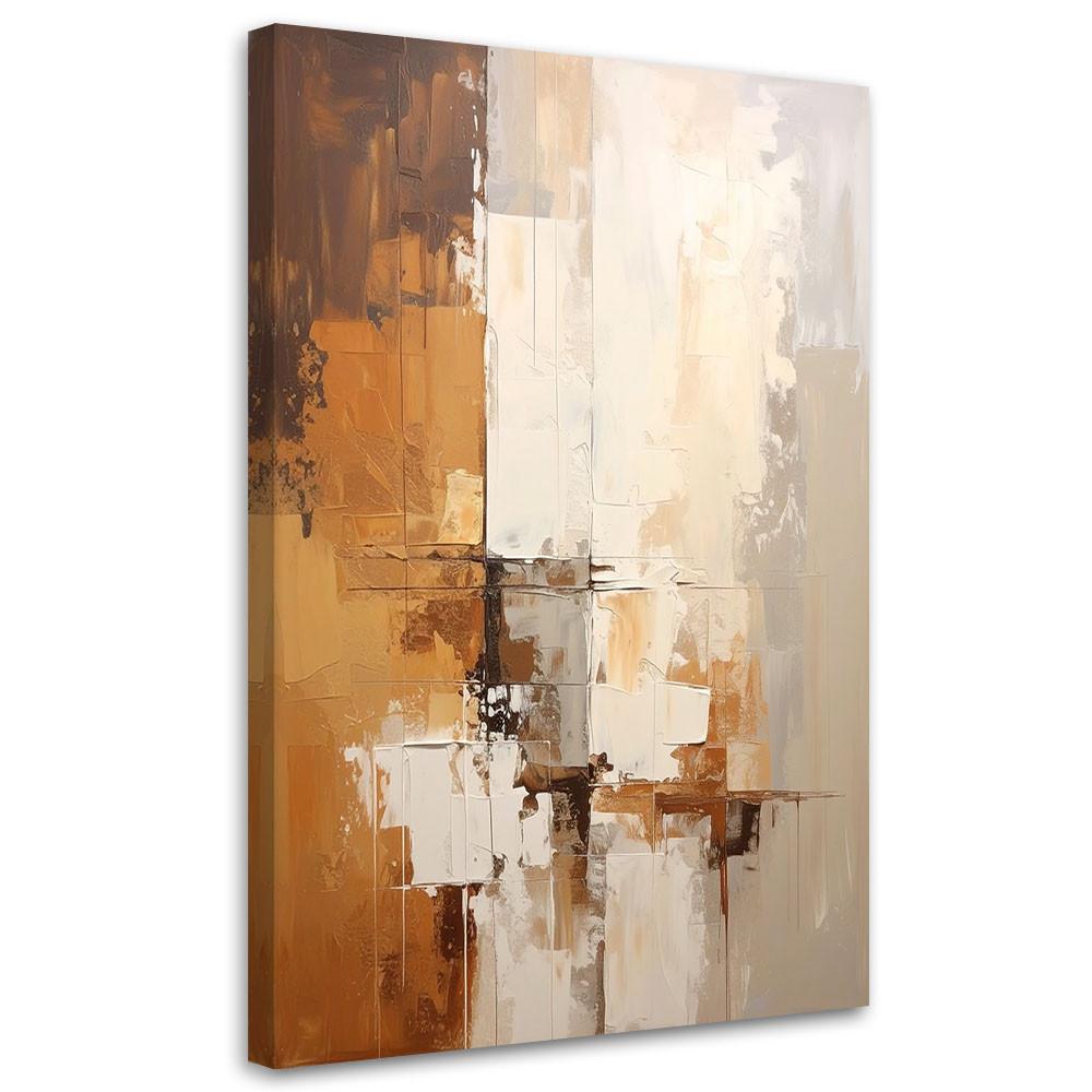 WANDBILD, Moderne Abstrakt in Beige - Braun, Textil (20/30cm) - Feeby