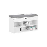 SCHUHBANK Grau - Hellgrau, Holzwerkstoff (80/46/30cm) - SoBuy