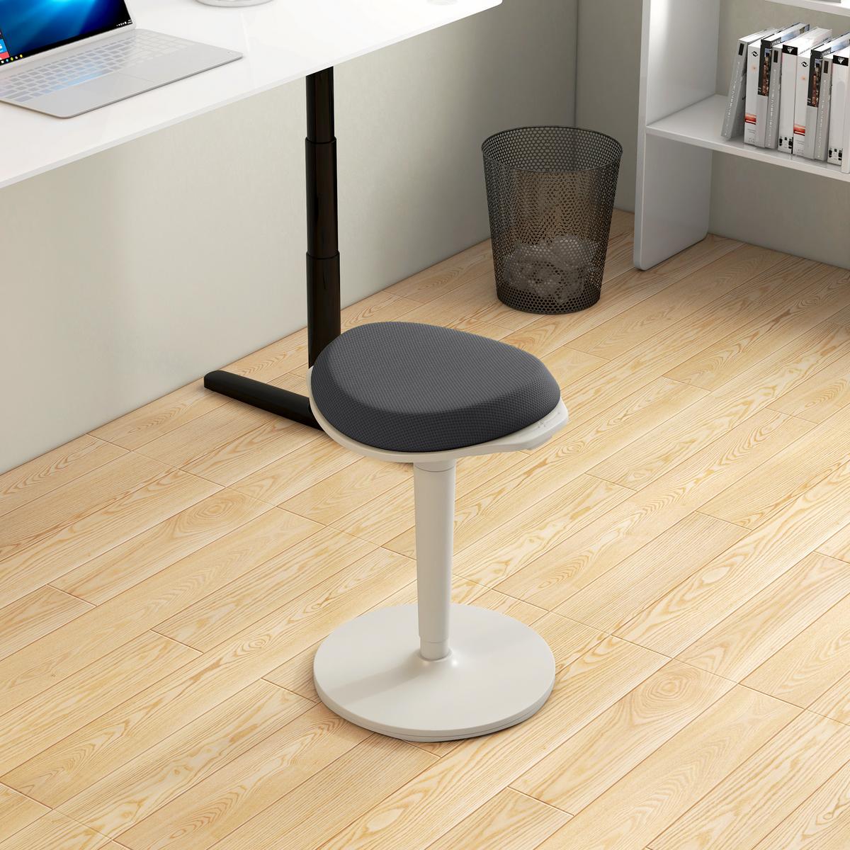 SITZHOCKER, ergonomischer, Mesh, Grau - Grau, Kunststoff (35.5/71.5/42.5cm) - HOMCOM