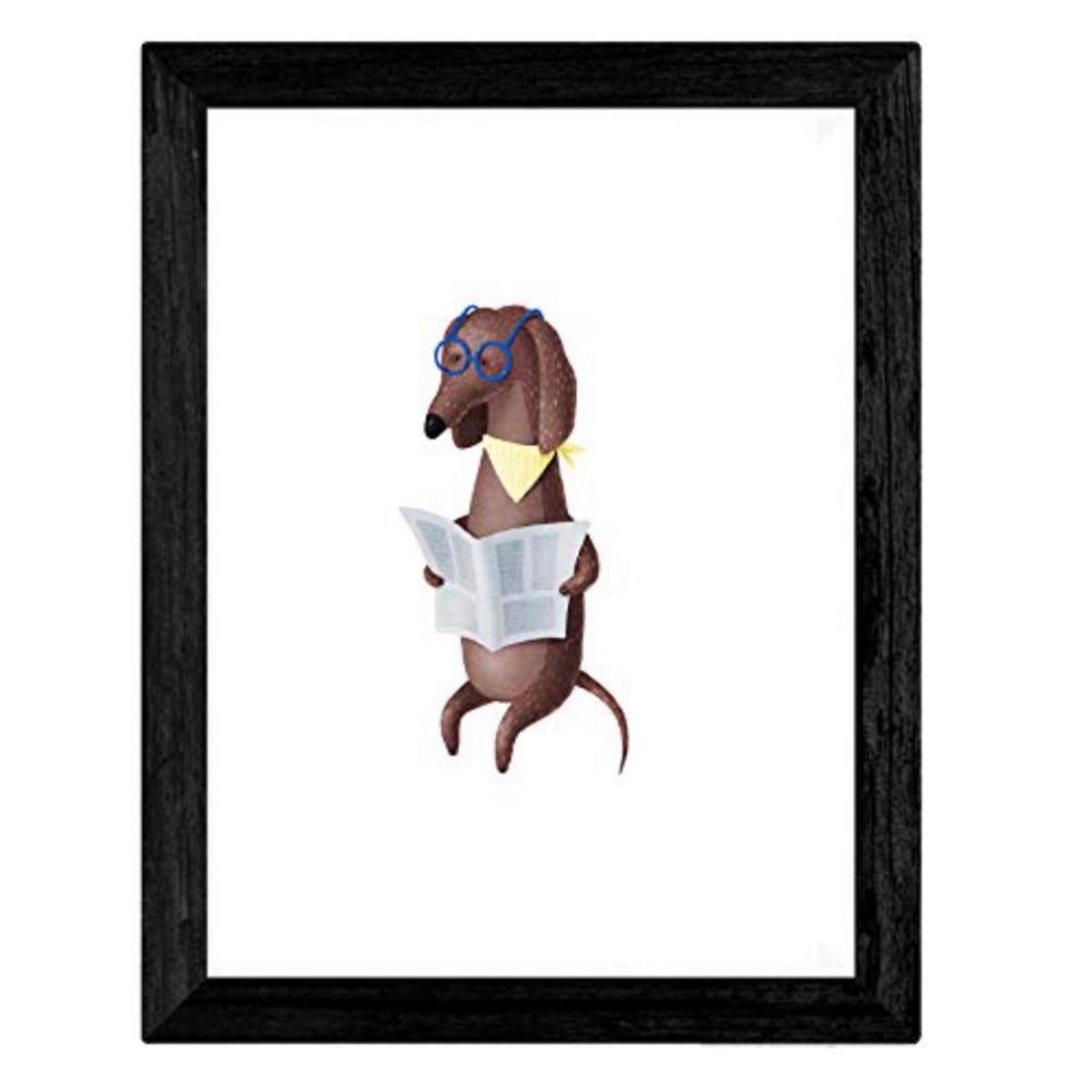 POSTER Set mit 4 Hunden gekleidet A4 Rahmenlos - Klar, Papier (29.7/3cm) - Nacnic