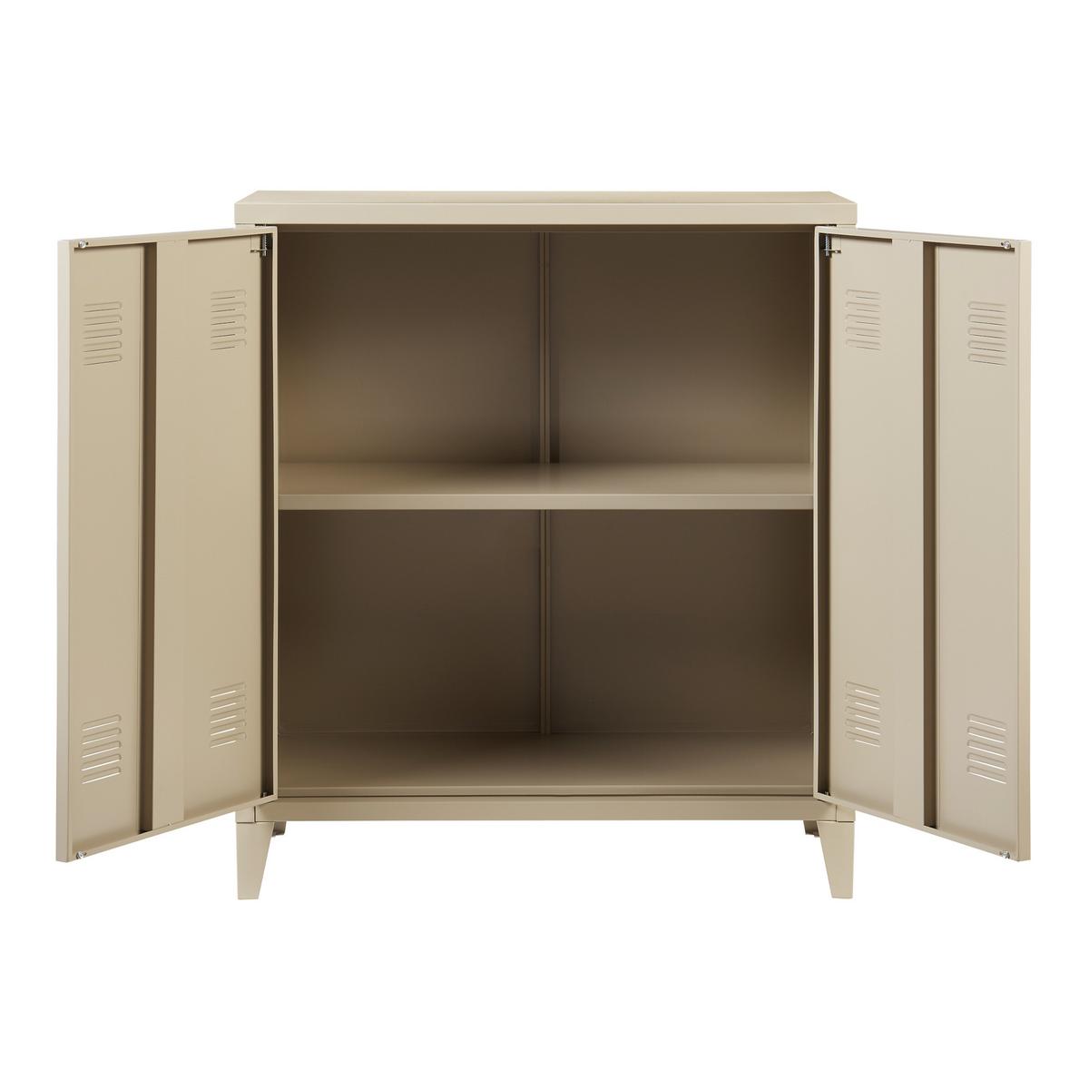 METALLSCHRANK Oripää - Braun, Metall (80/90/33cm) - [en.casa]