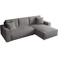 ECKSOFA Parys mit Schlaffunktion und universeller Ottomane, grau - Schwarz/Grau, Kunststoff/Textil (290/185cm) - Beautysofa