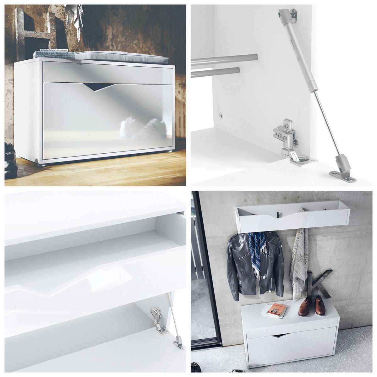 SCHUHSCHRANK Kolmio Weiß matt - Weiß, Holzwerkstoff (85/50/33cm) - Vladon