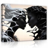 BILDER Abstrakt Frau 120x80 - Multicolor, Holzwerkstoff (120/80cm) - Wallarena