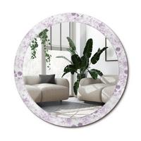 SPIEGEL Rund Ø 90 cm mit Aufdruck - Violett, Glas (90/90/0.4cm) - Wallfluent