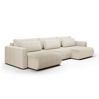 PANORAMASOFA Evy 4 Sitzplätze Beige - Beige, Holz (340/82/149cm) - Petits-meubles