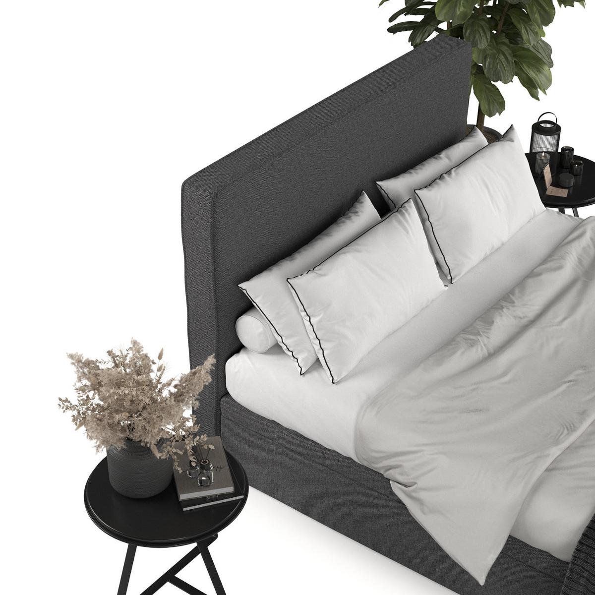 POLSTERBETT Hush mit Stauraum 180/200 cm Anthrazit im Megan Stoff - Anthrazit/Schwarz, Holz/Holzwerkstoff (180/200cm) - AltaBeds