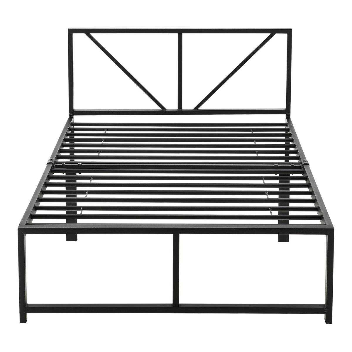 METALLBETT Meran - Schwarz, Metall (90/200cm) - [en.casa]